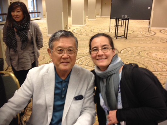 Masanori "Mashi" Murakami and me. (Yuriko Gano Romer in the background) at SABR 45
